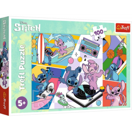 Puzzle carton 100 piese Trefl Stitch - Amintirile lui Stitch, 539311, 5+ ani