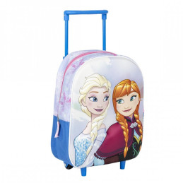 Ghiozdan gradinita Cerda Frozen 3D, 31cm, 1 compartiment, tip troller, albastru cu roz, 37028