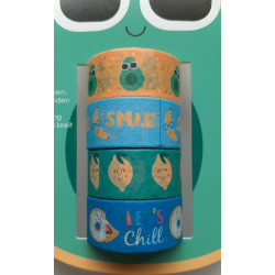 Washi tape - banda autoadeziva cu model, 4/set