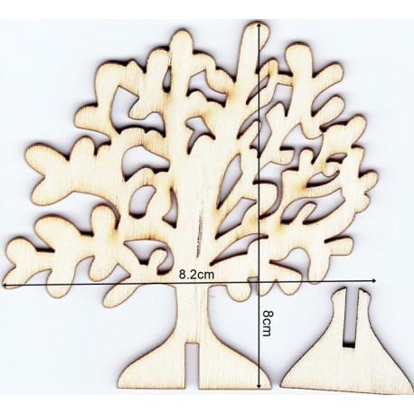 Copacel lemn cu suport de sprijin 8x8.2x0.2cm