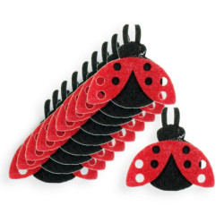 Buburuze decor fetru, 10 bucati/set