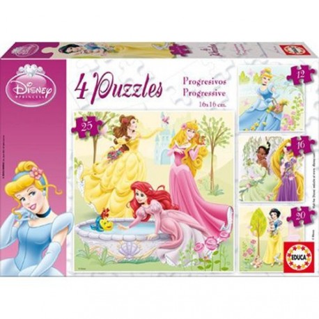 Joc puzzle progresiv 12-16-20-25 piese "Disney Princess" Educa