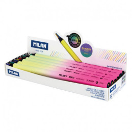 MAXI creioane rotunde multicolore. Mina măsoară 5 mm Ø. Ediția Sunset  cu mină în patru culori: galben, roz, turcoaz și liliac. 