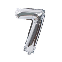 BALON FOLIE CIFRA 7 ARGINTIU 66 CM