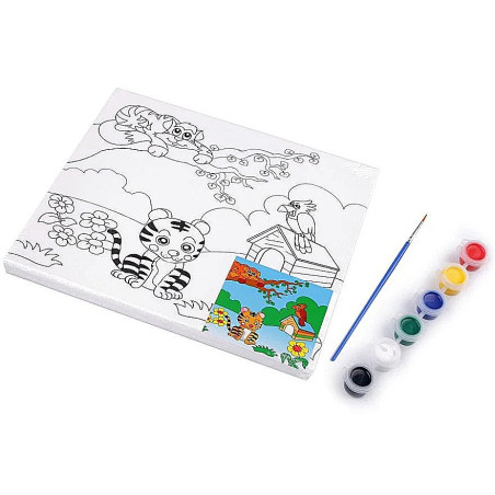 kidsmagicstore.ro|Set pictura pe panza predesenata in cadru lemn 25x20 cm, Peisaj cu animalute21,98 lei21,98 leiPanza si seturi pentru pictura