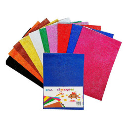 Hartie gumata glitter  A4 10 culori asortate