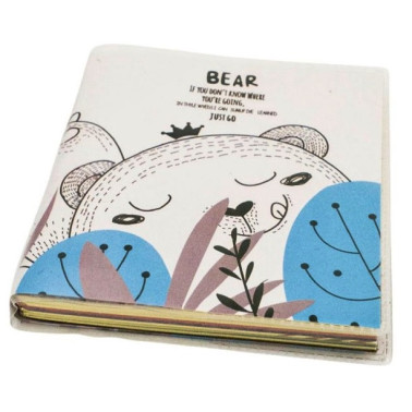 Jurnal cu Ursulet,  9.2x10cm, 160 pagini, coperta transparenta PVC