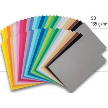 Bloc hartie colorata 24X34cm 135g 50 coli