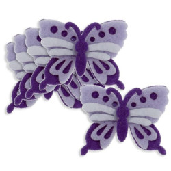 Fluturasi pasla mov/lila/alb cu adeziv 3,5x2,5cm 5/set