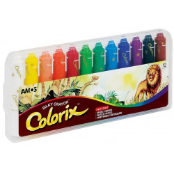 Creioane Cerate 3 in 1 AMOS, 12 Culori/Cutie