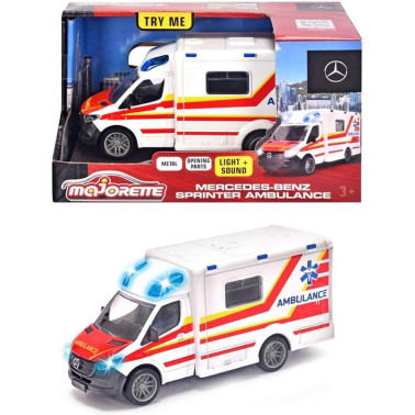 Ambulanta Mercedes-Benz Splinter cu lumini si sunete  Majorette