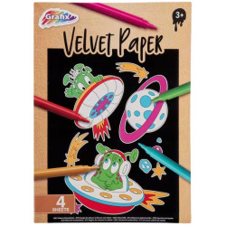 Planse de colorat cu catifea, 4 bucati, model Cosmos