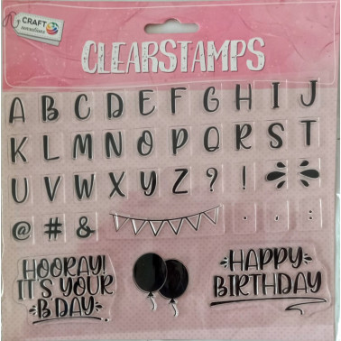 Set Stampile netusate alfabet si mesaje aniversare