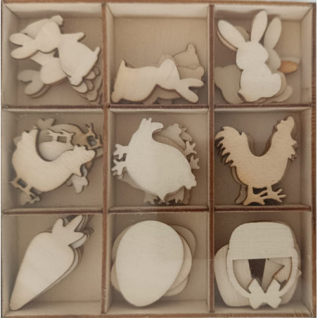 kidsmagicstore.ro|Set figurine lemn 9 modele, 45 bucati, modele de Paste15,00 lei15,00 leiAccesorii de creatie din Lemn0