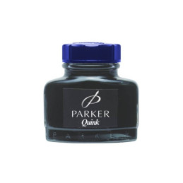 Calimara cu cerneala Parker Quink S0037470, cerneala albastra, pigment permanent, 57ml