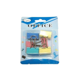 Clipsuri metalice Office Cover 5026, 25mm, diverse culori, blister 6 buc