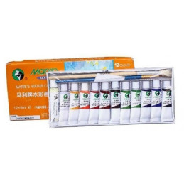 Culori tempera Maries, 12 culori x 5ml, E1325