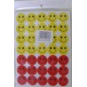 Set 10  file cu Stickere Smiley rosu galben 