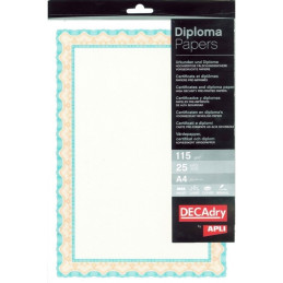 Hartie tip diploma A4 DECAdry Spiral OSD4056, 115g/mp, portocaliu / turcoaz, set 25 coli