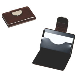 Port carti de vizita CNX, imitatie piele, negru