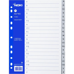 Index plastic alfabetic A-Z Noki 59229ING, A4, portret, gri