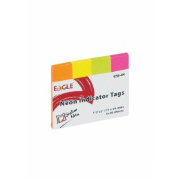 Notes adeziv index Eagle 659-4N, 160 coli, 15x50mm, hartie, 4 culori neon