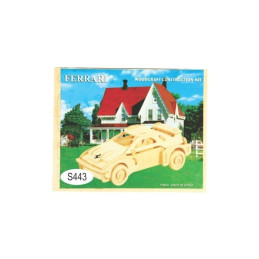 Puzzle lemn 3D - Supercar Ferrari, 2 foi, Colorarte, P065A/HR201