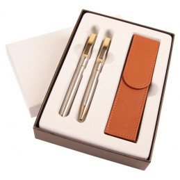 Set cadou stilou + pix + etui Cresco Classic 830026 ES, corp metalic grafit