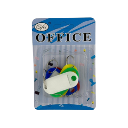 Etichete pentru chei Office Cover P-054, plastic, diverse culori, set 6 buc
