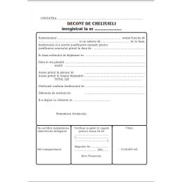 Tipizat - decont cheltuieli - A5, FV (fata/verso)