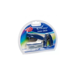 Capsator Kangaro TRENDY-45M/Z3, 24/6, 15coli, albastru, blister (+ decapsator, + capse 26/6)