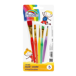 Pensula Fiorello GR-FB5, varf rotund, lat, lat oblic, blister 5 buc