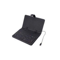 Husa tableta 7" Omega QWERTY, cu tastatura si stylus, adaptor microUSB, inchidere magnetica, imitatie piele, negru, OCT7KB 41607