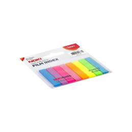 Notes adeziv index Noki 12401, 160 coli, 8x45mm, PVC, 8 culori neon