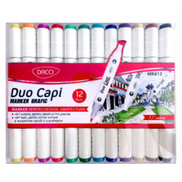 MARKER GRAFIC SET 12 DUO CAPI DACO MK612
