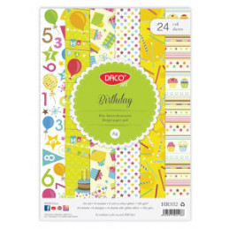 HARTIE DECORATIVA A4 24 COLI BIRTHDAY DACO HR932