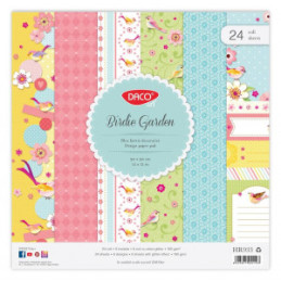 HARTIE DECORATIVA 30X30 CM 24 COLI BIRDIE GARDEN DACO HR933