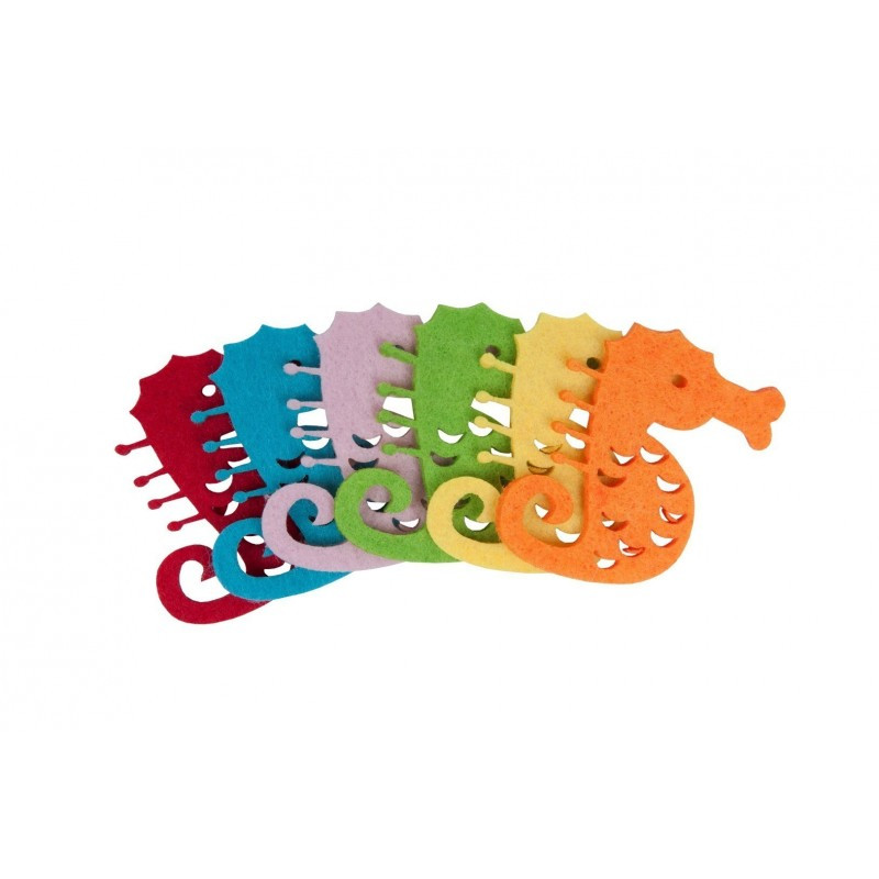 Accesorii creatie - cal de mare fetru, set 6 buc, Colorarte Accesorii creatie - cal de mare fetru, set 6 buc, Colorarte
