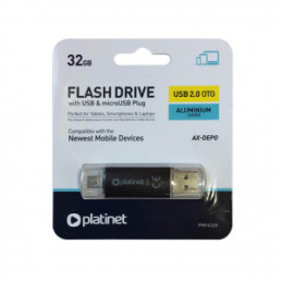 MEMORIE USB STICK 2.0 32GB + MICRO USB PLATINET (Din care timbru verde 0,1 RON)