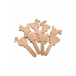 Accesorii creatie - lemn - mixt animal domestic, set 6 buc, Colorarte