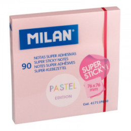 BLOC NOTES ADEZIV 76X76 ROZ PAL PASTEL MILAN 41711P890