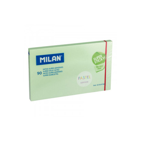 BLOC NOTES ADEZIV 126X76 VERDE PAL SUPER STICKY PASTEL MILAN 41721P790