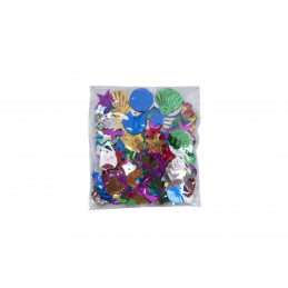 Accesorii creatie - flori / stelute / scoici / fluturi metal, cu sclipici, set 10-14g, Colorarte