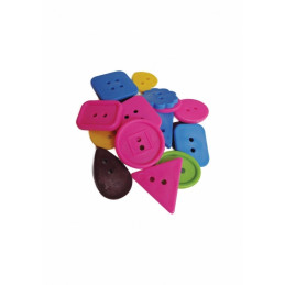 Accesorii creatie - nasturi gradinita plastic, diverse, didactic, 30g, set 18 buc, Colorarte