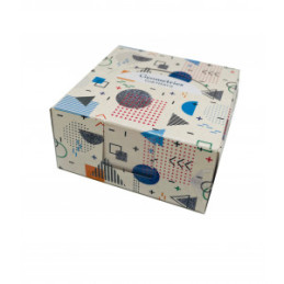 CUB HARTIE ALB CU SUPORT CARTON GEOMETRIES