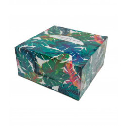 CUB HARTIE ALB CU SUPORT CARTON TROPICAL LEAVES