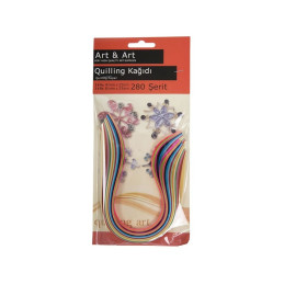 Hartie quilling, 0.4x35cm, 0.8x35cm, diverse culori, set 280 buc, CNX, 6-280