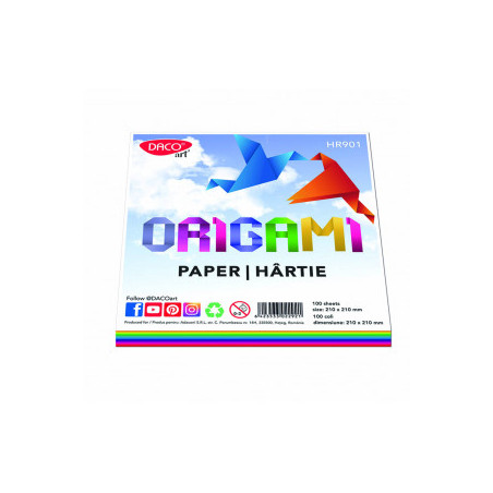 HARTIE ORIGAMI 21X21CM 100/SET DACO HR901