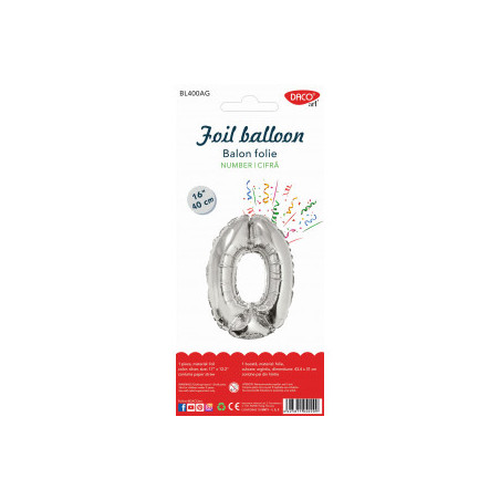 BALON FOLIE CIFRA 0 AURIU 40 CM DACO BL400AU