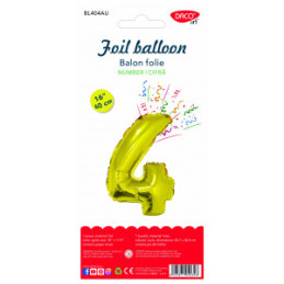 BALON FOLIE CIFRA 4 AURIU 40 CM DACO BL404AU